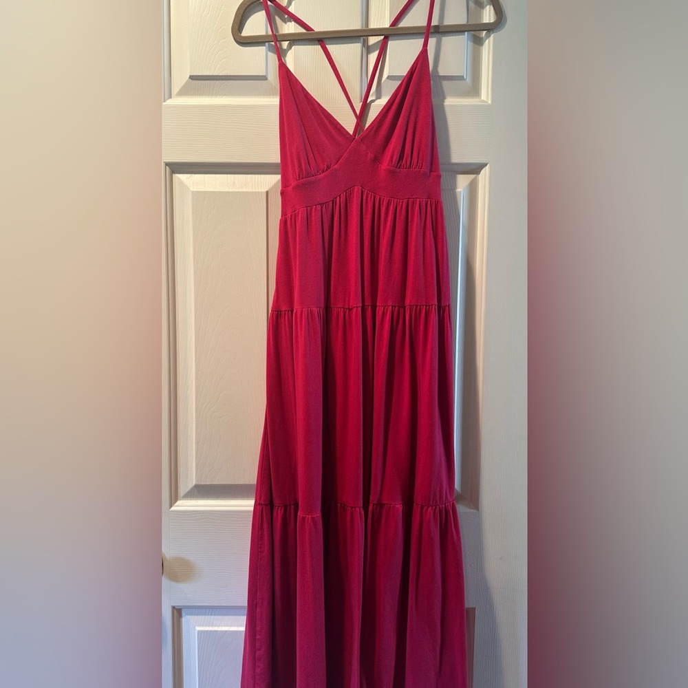 Context Strappy Scarlet Maxi Dress